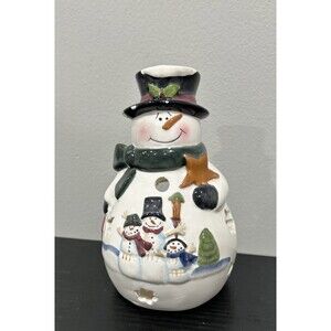Vintage Snowman 7” Tall Candle Holder | Winter | Christmas